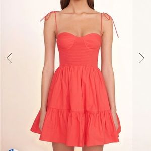 STAUD coral Landry mini dress